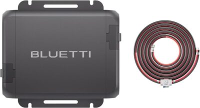BLUETTI Charger 1 fast alternator charger connected to a portable power station inside a modern camper van